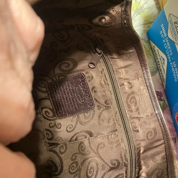 Brighton Floral Embroidered Denim Shoulder Bag - Picture 8 of 9